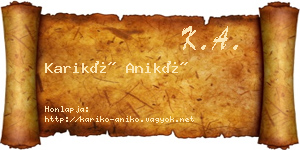 Karikó Anikó névjegykártya